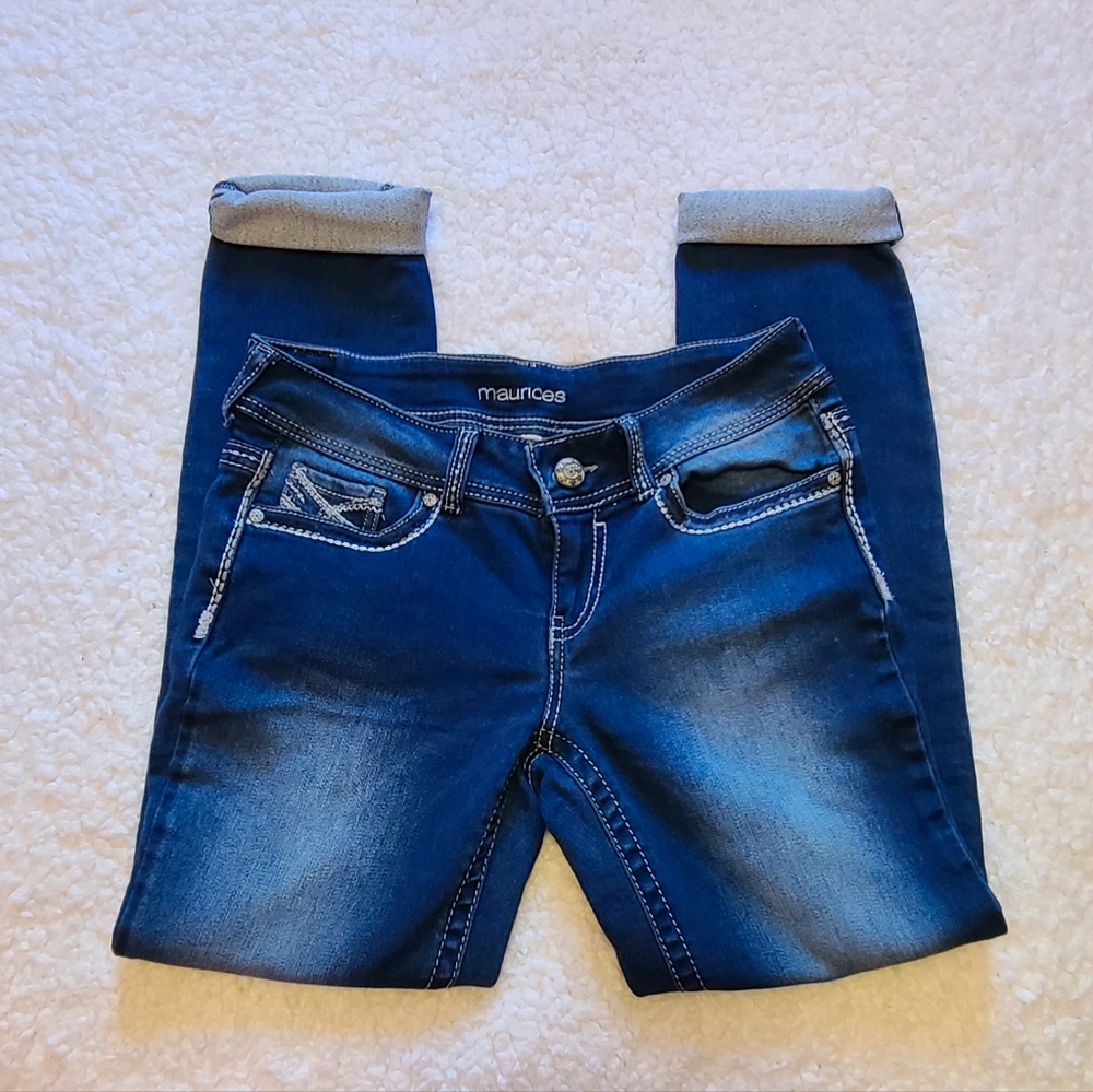 Maurices Cuffed Faded Jeans